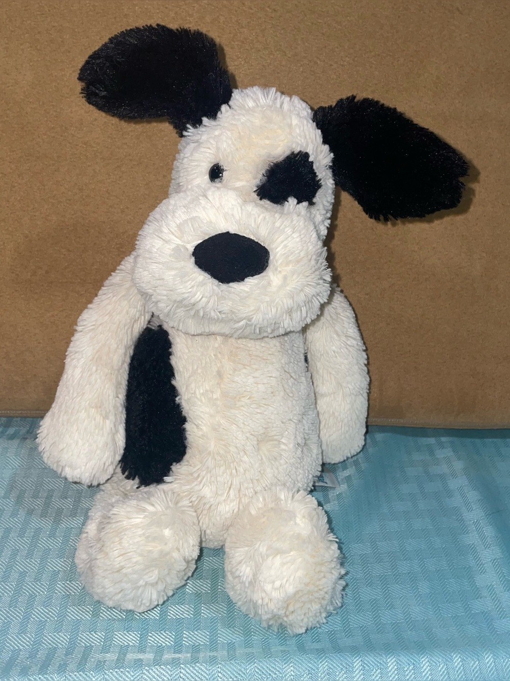 Jellycat meduim Bashful Black & Cream Puppy Dog 12” Plush Toy